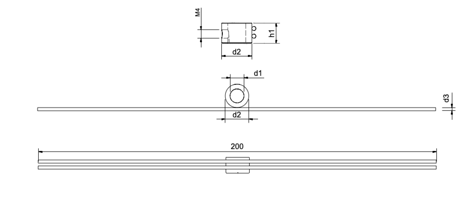 Top T-slide -Kralle Zeichnung