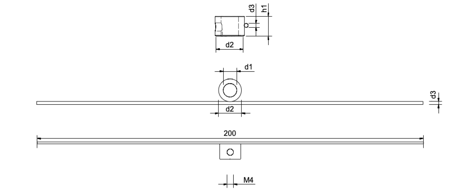 Top T-slide -Kralle Zeichnung