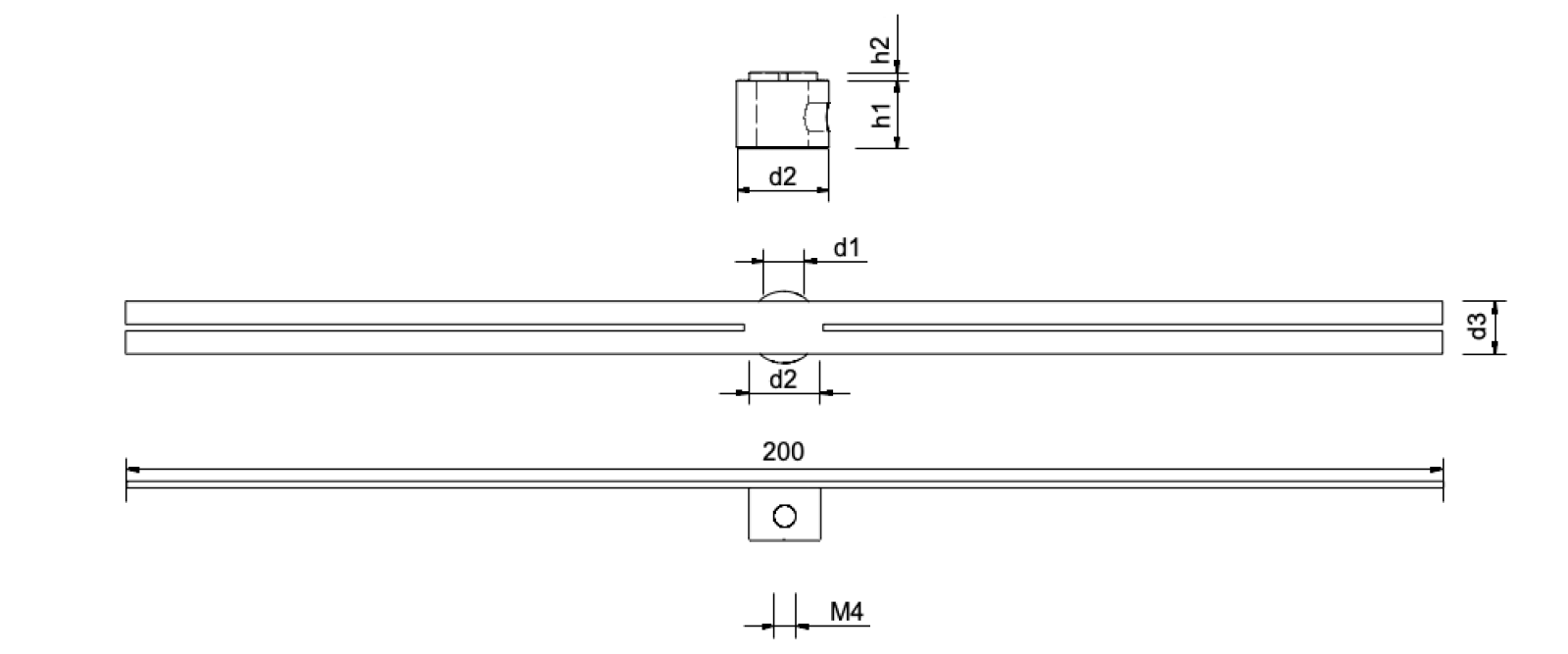 Top X-Kralle Flach Zeichnung