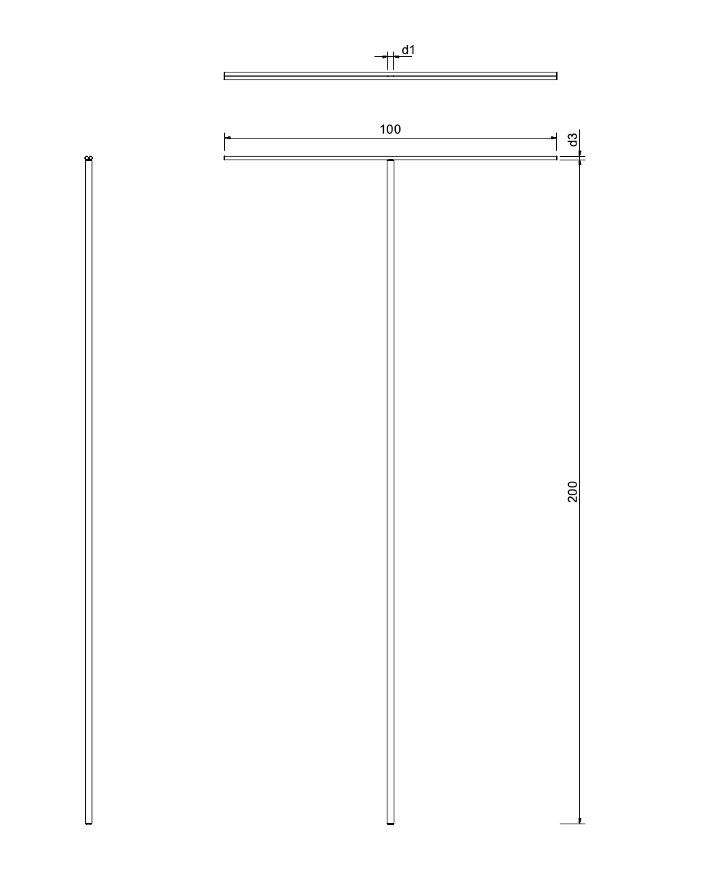 Mini - Stabkralle Zeichnung