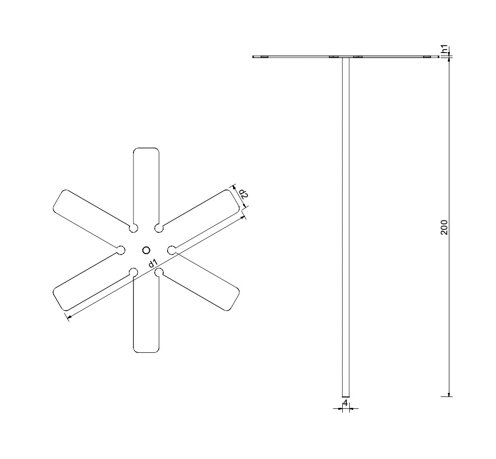 Stab Huthalter Zeichnung