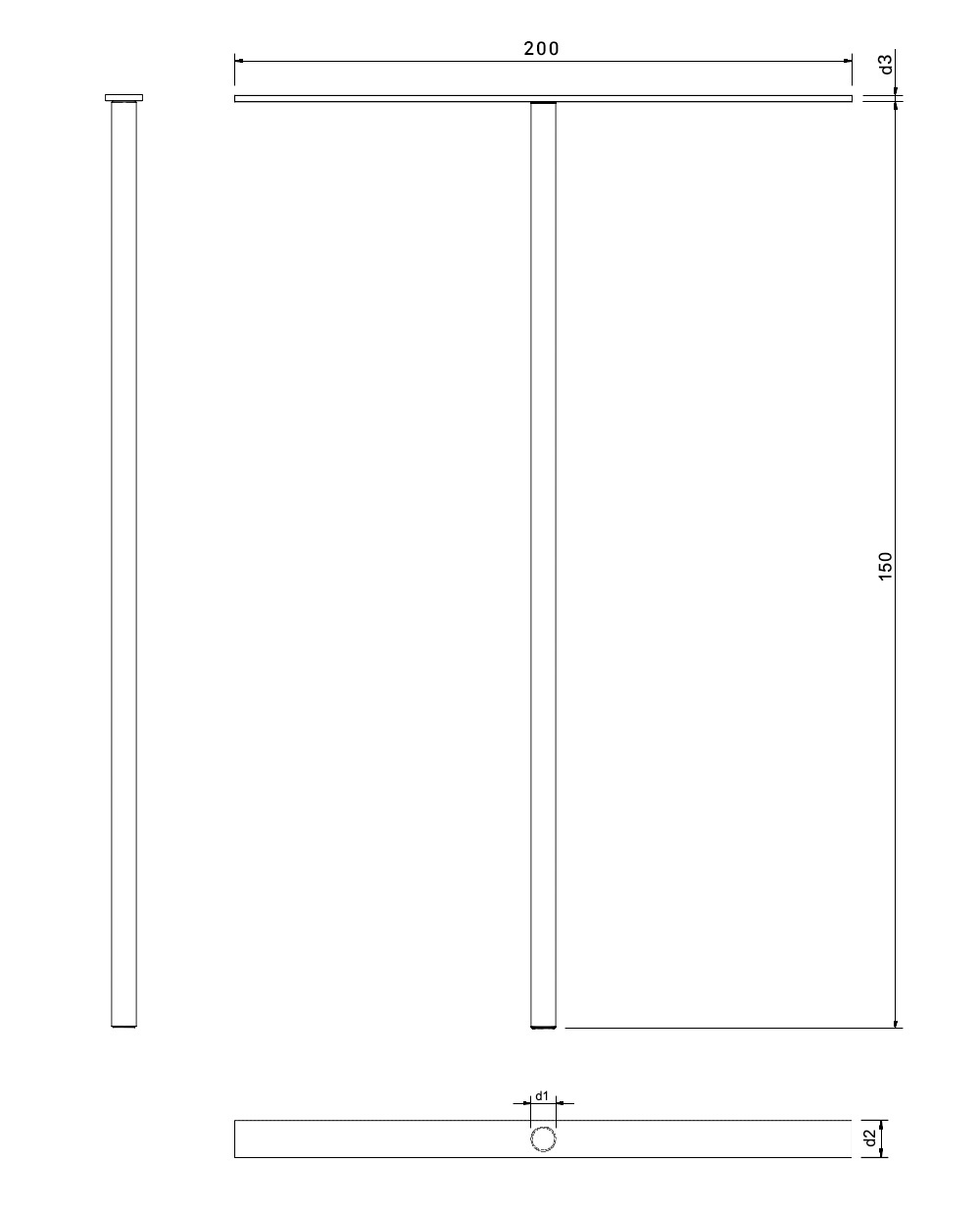 Stabkralle Flach Zeichnung